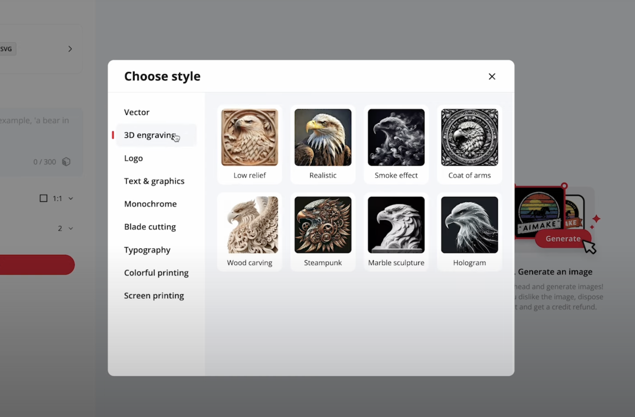 Choose design style using AIMake.